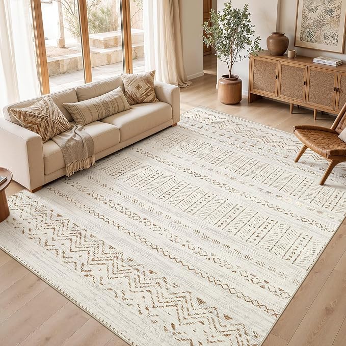 cotiled Boho 12x15 Area Rug for Living Room: Large Moroccan Washable Rug | by COTILED