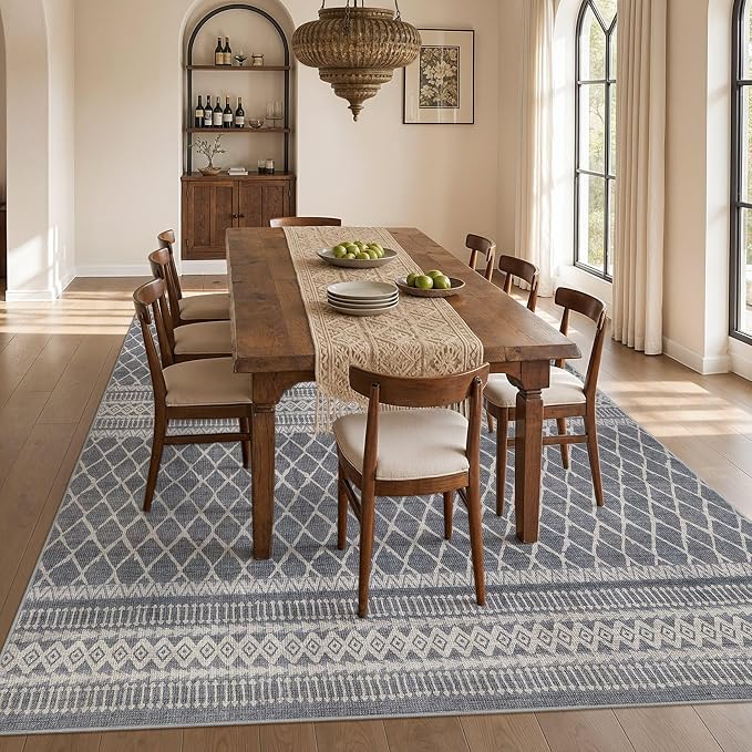 cotiled Boho 5x7 Area Rugs for Living Room: Soft Moroccan Washable Rug | Solve - Image 6