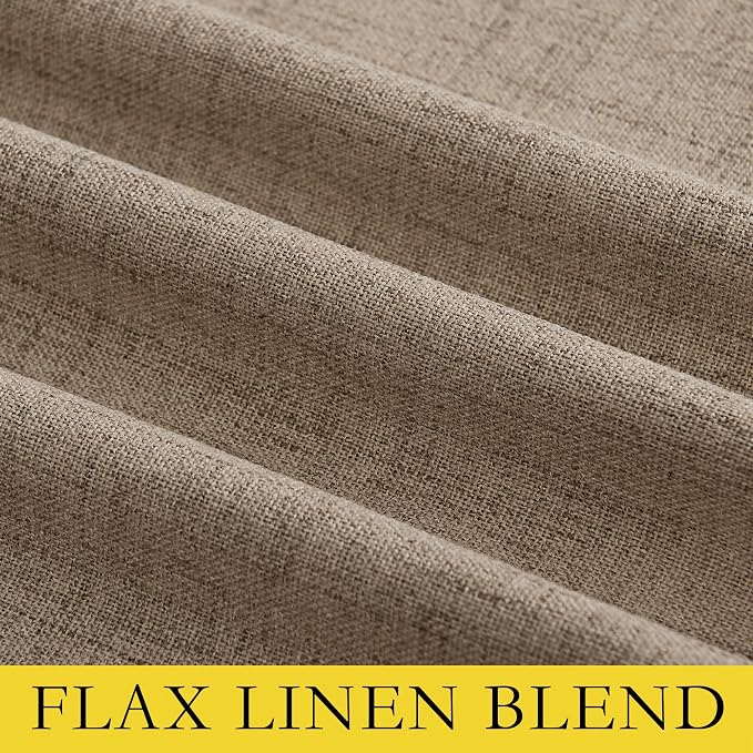 NICETOWN Burlap Vintage Open Linen Weave Flax Thermal Curtains, 100% Blackout - Image 9
