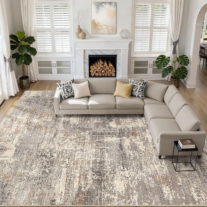 LOONGRUG 10x13 Area Rug Washable Large Neutral Modern Living Room Rug | by LOONGRUG
