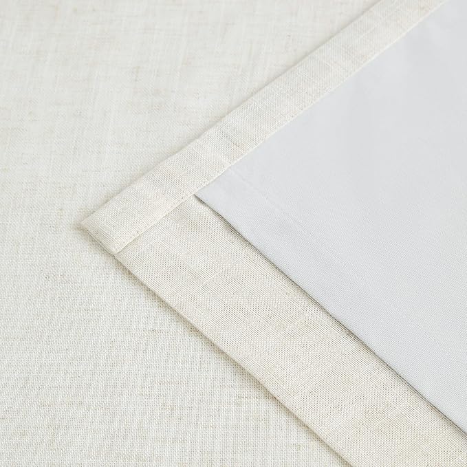 Vision Home Natural Pinch Pleated Full Blackout Curtains Linen Blended Room - Image 6