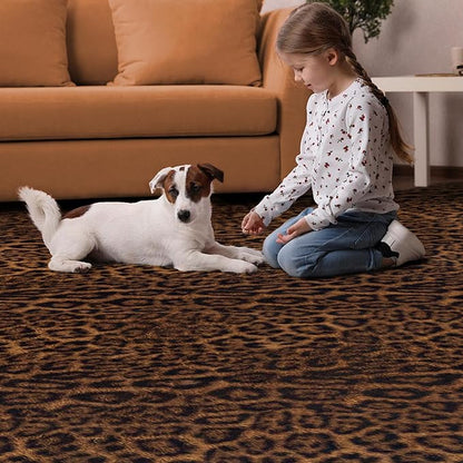 Faux Antelope Cheetah Print Rug, Leopard Rug 6.2x8.2 Faux Animal Print Skin - Image 5