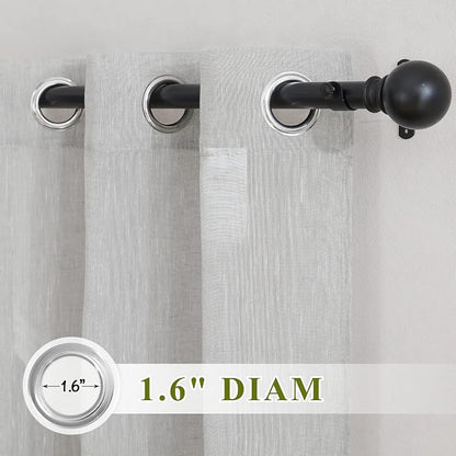 NICETOWN Linen Sheer Sliding Door Curtains 84 inch Long - Image 2
