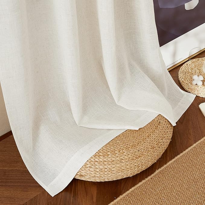 NICETOWN Natural Linen Room Divider Curtains - Image 7