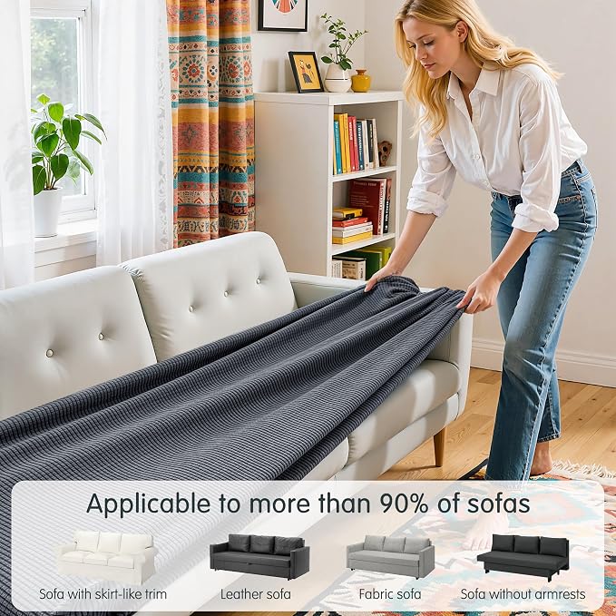 Hokway Large Couch Cushion Covers Stretch Cushion Covers Sofa Seat Cushion - Image 4