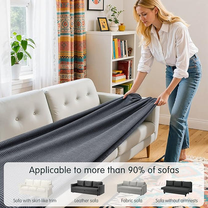 Hokway Large Couch Cushion Covers Stretch Cushion Covers Sofa Seat Cushion - Image 4