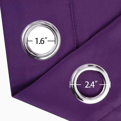 Blackout Curtains 52 x 63 inch/Purple Curtains Set of 2 Panels/Thermal - Image 6