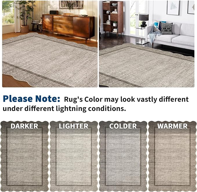 GarveeHome Scalloped Washable Rug 8x10 Rugs - Image 8