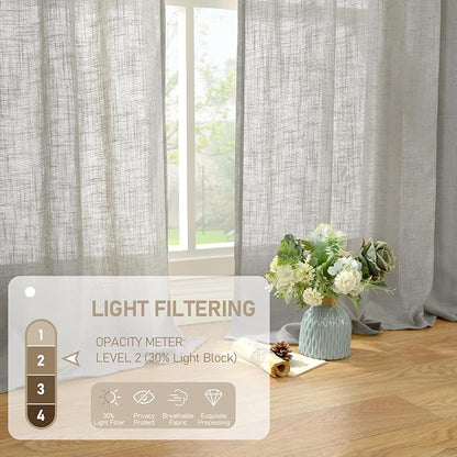 Faux Linen Curtains 63 inches Long - Image 4