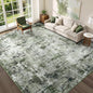 Rugflix 8x10 Area Rugs for Living Room, Washable Dark Green Large Rug | Machine by RugflixAreaRugs