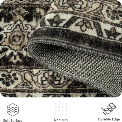 6x9 Area Rugs - Washable Vintage Retro Living Room Rug, Soft Ultra Thin Non - Image 5