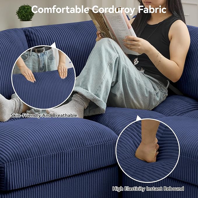114'' V-Shaped Sectional Cloud Couch - Image 4