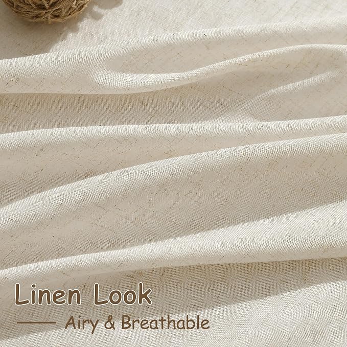 Birch Beige Linen Curtains 80 Inch Length - Image 4