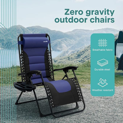 SereneLife Oversized Padded Zero Gravity Lounge Chair, Foldable Outdoor Patio - Image 8