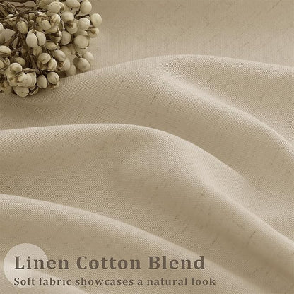 105 Inch Linen Pinch Pleated Curtains Light Filtering Semi Sheer | Custom - Image 5