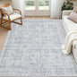 5x7 Area Rugs Living Room: Bedroom Neutral Washable Carpet Gray | Vintage Boho by Luxturiy
