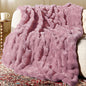 Ultra Soft Cozy Faux Fur Throw Blanket, Fuzzy Plush Thick Bubble Blanket by blunique