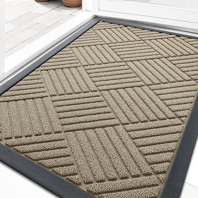 OLANLY Front Door Mat Outside Entrance, Waterproof Heavy-Duty Doormat | 29.5x17 by OLANLY