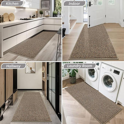 BEQHAUSE Dirt Trapper Door Mat 20" x 48", Non-Slip Washable Doormats, Low - Image 8