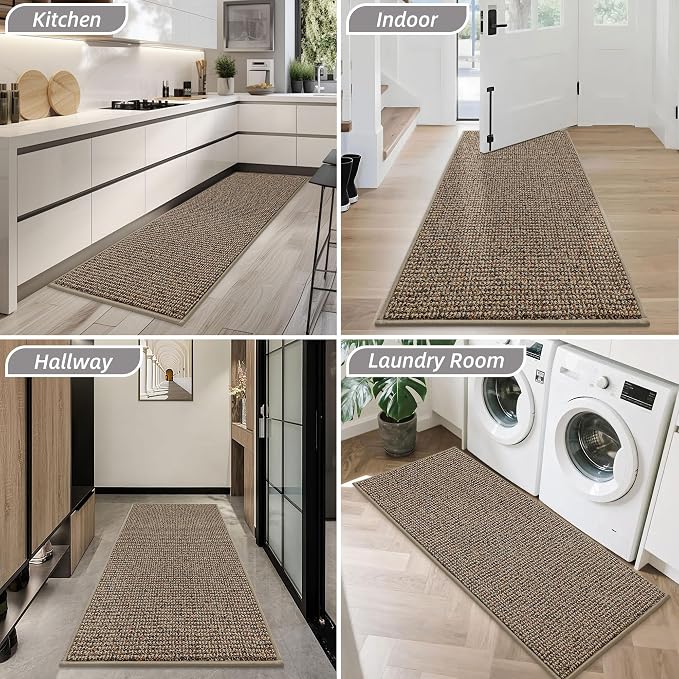 BEQHAUSE Dirt Trapper Door Mat 32" x 72", Non-Slip Washable Doormats, Low - Image 8