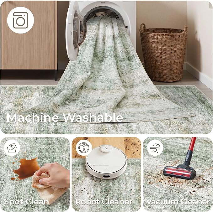 2x10 Runner Rug Non Slip, Washable Hallway Runner Rug, Laundry Room, Soft - Image 8