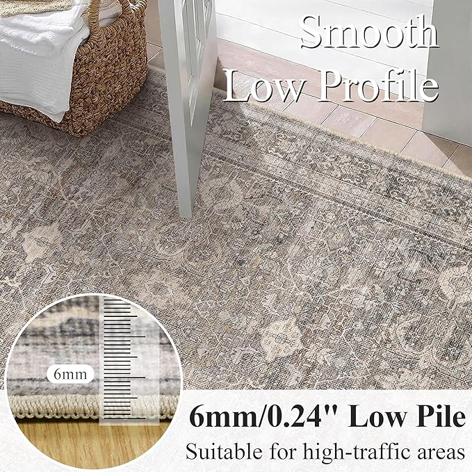 Schweek 9x12 Washable Area Rug Neutral Large Rugs - Image 4