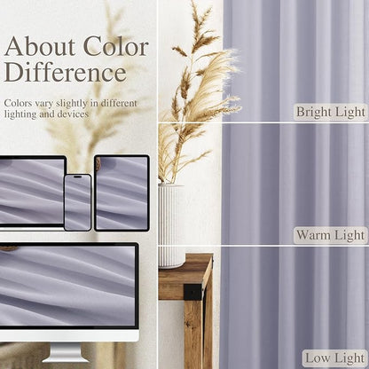 Lavender Purple Linen Curtains 90 Inches Long - Image 3