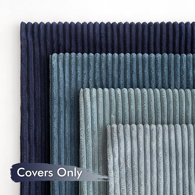 MIULEE Soft Corduroy Decorative Throw Pillow Covers Blue Navy Series 20x20 | - Image 6