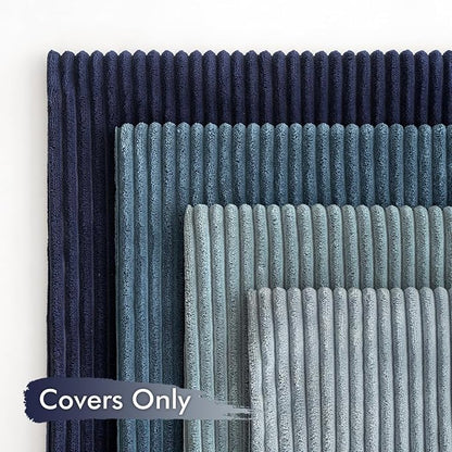 MIULEE Soft Corduroy Decorative Throw Pillow Covers Blue Navy Series 20x20 | - Image 6