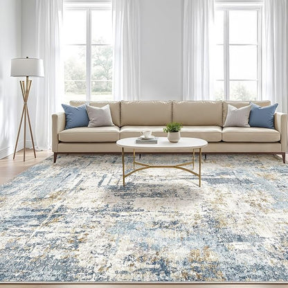 LOONGRUG 10x13 Area Rug Washable Large Neutral Modern Living Room Rug | - Image 5