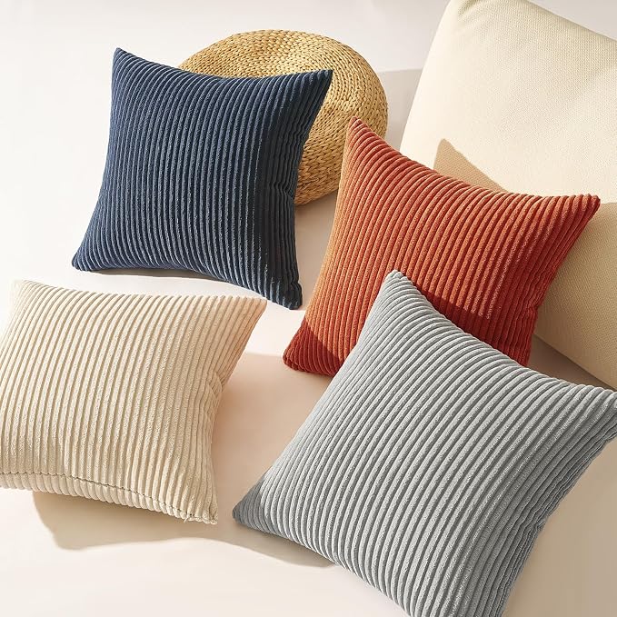 Topfinel Decorative Velvet Pillow Covers Blue and Yellow 18x18 Boho Nordic - Image 5