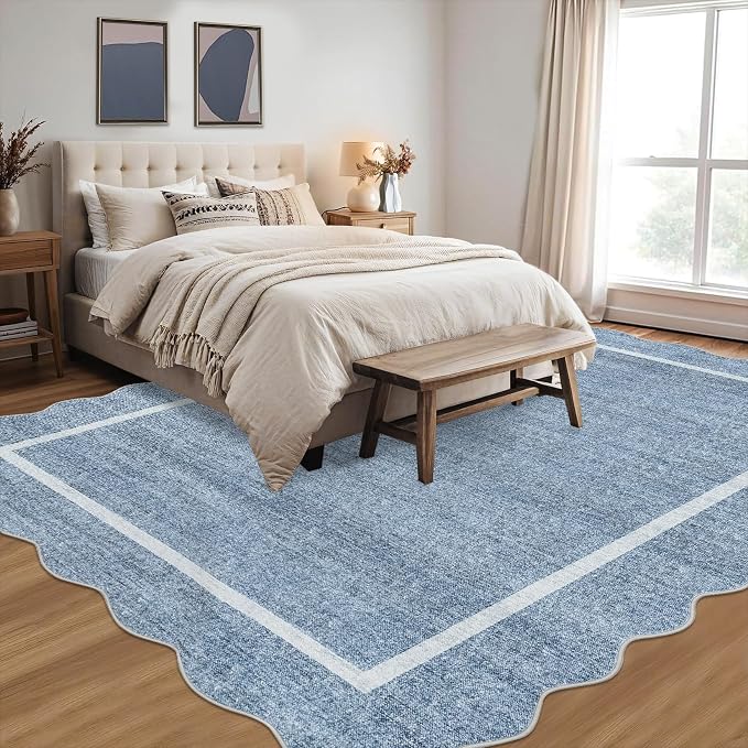 GarveeHome Scalloped Large Living Room Area Rug 8x10 Machine Washable - Image 3