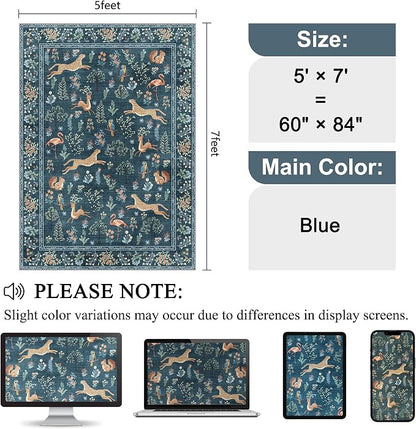 DUKINO 5x7 Area Rugs, Washable Animal Rug - Image 2