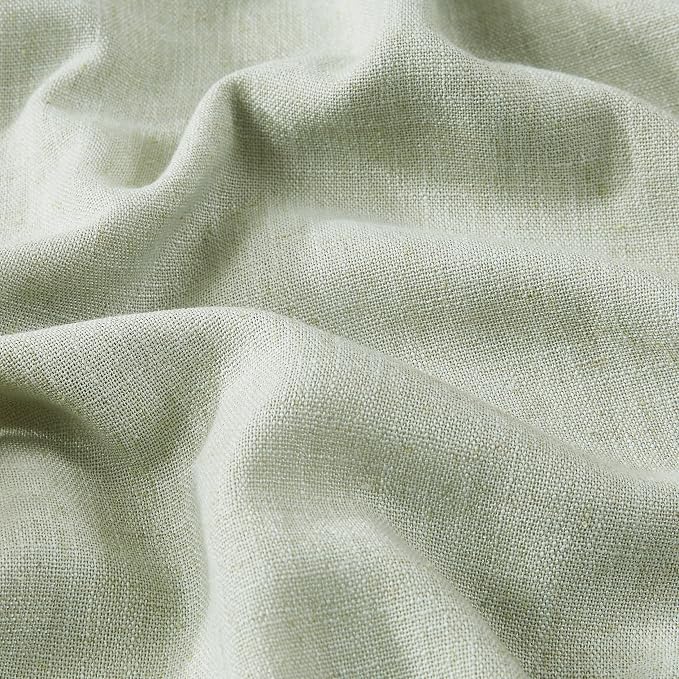 Vision Home Soft Green Pinch Pleated Full Blackout Curtains Linen Blended Room - Image 5