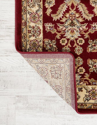 Rugs.com - Aditi Rug – 8 Ft Square Red Easy-Clean Rug – Traditional Medallion - Image 6