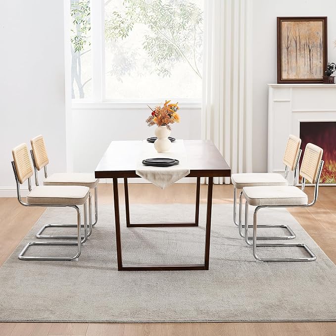 Zesthouse Natural Rattan Dining Chairs Set of 4, Mid Century Modern Dining - Image 6
