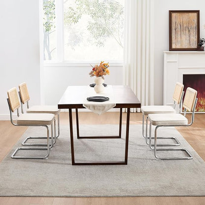 Zesthouse Natural Rattan Dining Chairs Set of 4, Mid Century Modern Dining - Image 6