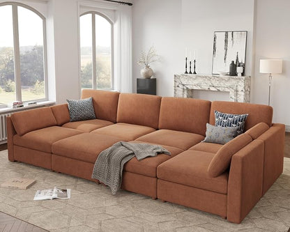Oversized Modular Sectional Sleeper Couch, Solid Wood Frame, Removable Washable - Image 4