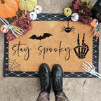 Halloween Stencils for Door Mats Welcome Skeleton Doormat Stencils Boo Spooky Stencil Templates for Painting on Wood Fabrics Crafts Decor