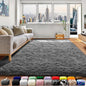Grey Area Rugs for Bedroom Living Room, Fluffy Fuzzy Shag Shaggy 4x6 Bedside Rug by ONASAR