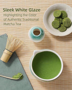 ZENS Matcha Whisk Set, Ceramic Matcha Set Includes Matcha Bowl, Matcha Whisk and Holder, Bamboo Scoop & Tea Towel - 5Pcs Matcha Kit for Matcha Ceremony, Blue