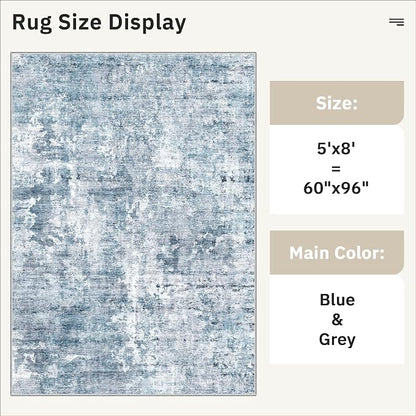Soalmost Abstract Rug 5x8 Washable Area Rugs - Image 5