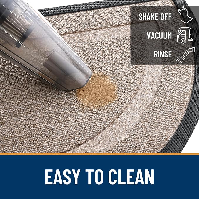 OLANLY Half Circle Front Door Mat Outside 29.5x17 All-Season Rubber Doormat | - Image 6