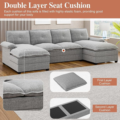 110" U-Shaped Sectional Sofa - Image 5