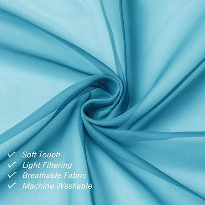 Turquoise Sheer Curtains 78 Inches Long 2 Panels, Elegant Gauzy Airy Light - Image 6
