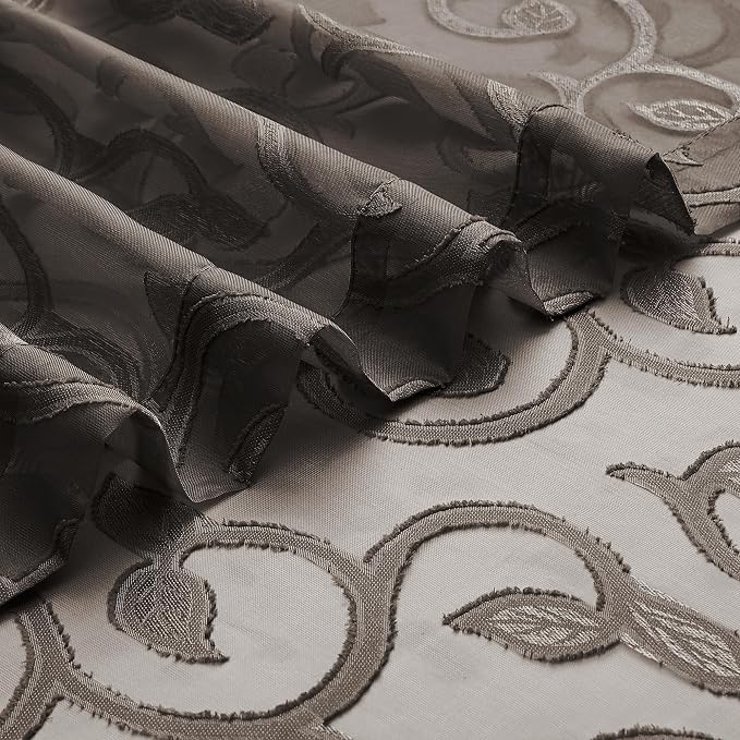 Furman Chocolate Sheer Curtains 72 inches Long - Image 7