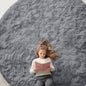 OLANLY Light Grey Round Rugs for Bedroom by OLANLY