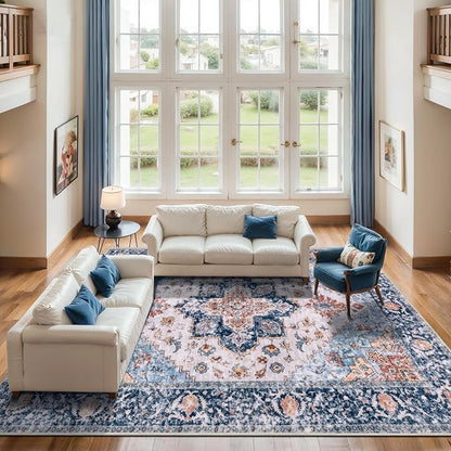 SERISSA 10x12 Washable Non Slip Boho Area Rug - Image 2