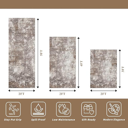 3-Piece Kitchen Rug Set with Runner – Non-Slip Washable Small Kitchen Mats - Image 2