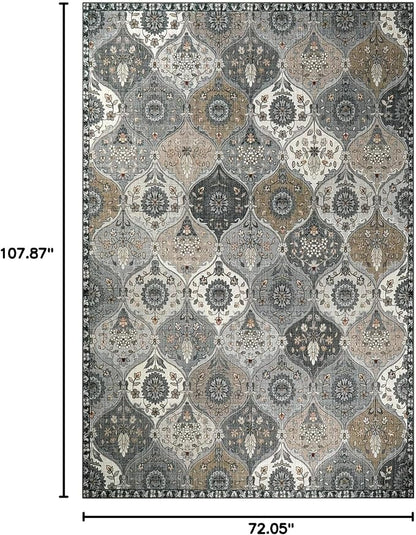 Lahome Moroccan Washable Area Rug 6x9, Large Living Room Rugs - Image 2